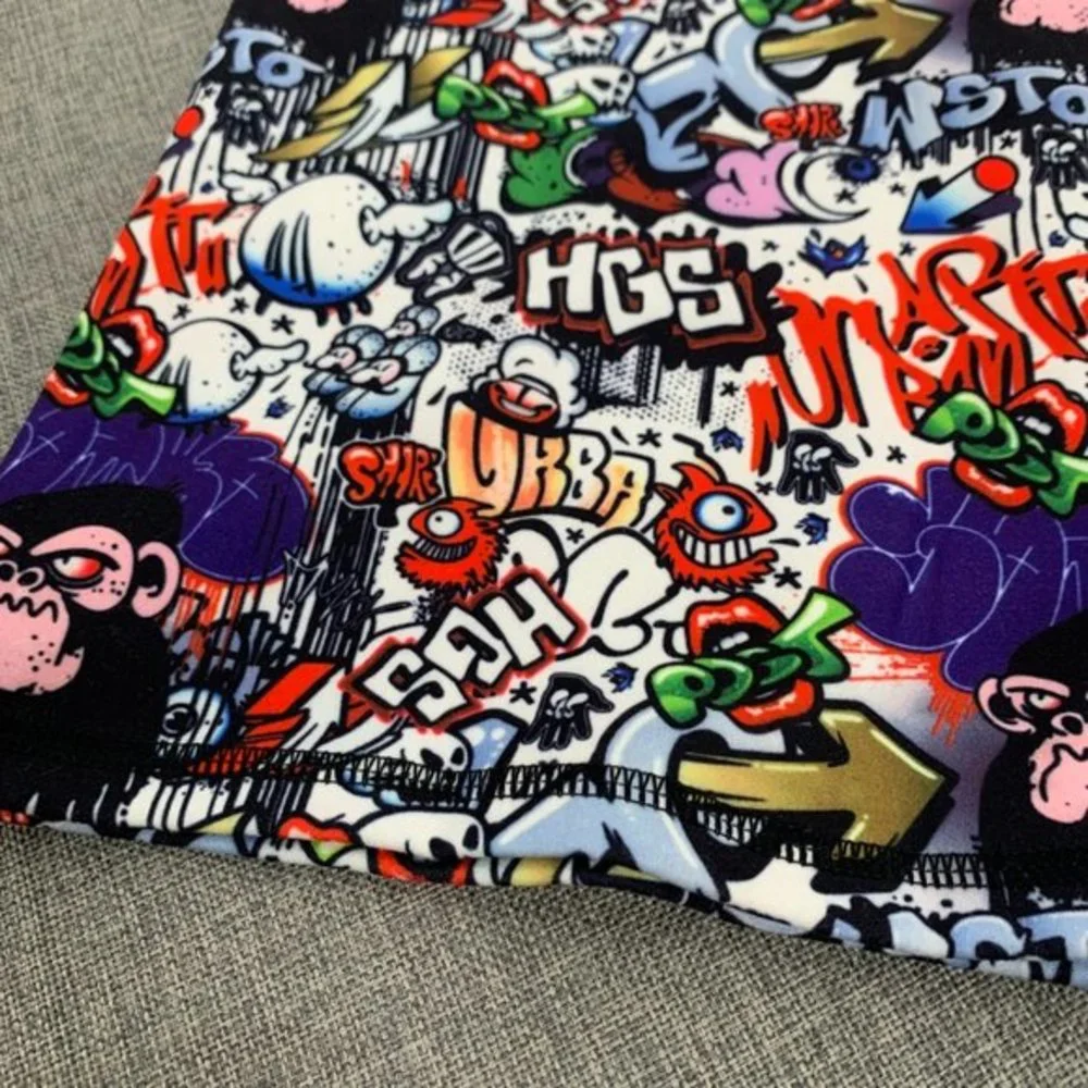 2 New! Gaiter Mask Face Cloth Mask Scarf Cover Up Graffiti‎ Hip Hop Print